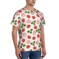thumbnail image 2 of Bixox Men's Strawberries And Leaf Printed Short Sleeve Skinny Athletic T-Shirt, 2 of 6