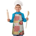 thumbnail image 2 of Pioneer Flower Floral Print Pattern Kids Aprons for Girls and Boys,Adjustable Neck Strap Toddler Aprons for Kids Cooking Baking, 2 of 7