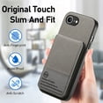 thumbnail image 6 of ELEHOLD Case for iPhone 16e, RFID Blocking Slim PU Leather Wallet Case with Card Holder & Kickstand,Gray, 6 of 8