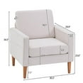 thumbnail image 7 of Accent Chair,Button-Tufted Upholstered Living Room Chair with Side Pockets and Solid Wood Legs,Linen Fabric Reading Chair Side Chair for Living Room Bedroom, 7 of 7