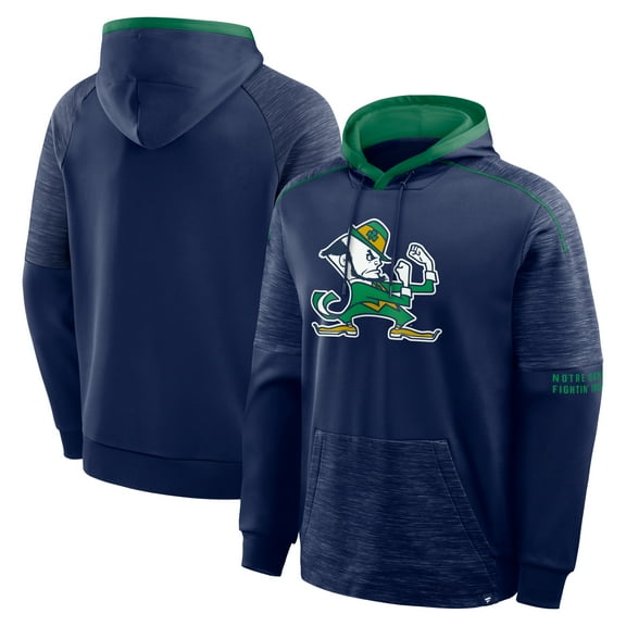 Men's Fanatics Navy Notre Dame Fighting Irish Quad Defender-Pullover Hoodie