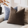 thumbnail image 2 of Fancy Homi 2 Pcs Chocolate Brown Decorative Textured Chenille Throw Pillow Cover 20x20 Inch for Living Room Couch Bed sofa, soft Soild Square Farmhouse Vintage Cushion Case, Modern Home Décor, 50cm, 2 of 7