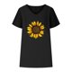 thumbnail image 4 of Camiseta de Manga Corta con Cuello en V con Impresión de Girasol, Algodón Casual Y Top de Cáñamo, 4 of 4