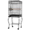 Winado Rolling Open Top Medium Parrot Bird Cage for Small Birds Sun Parakeets Green Cheek Cockatiels Conures with Detachable Stand, Black