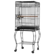 Winado Rolling Open Top Medium Parrot Bird Cage for Small Birds Sun Parakeets Green Cheek Cockatiels Conures with Detachable Stand, Black
