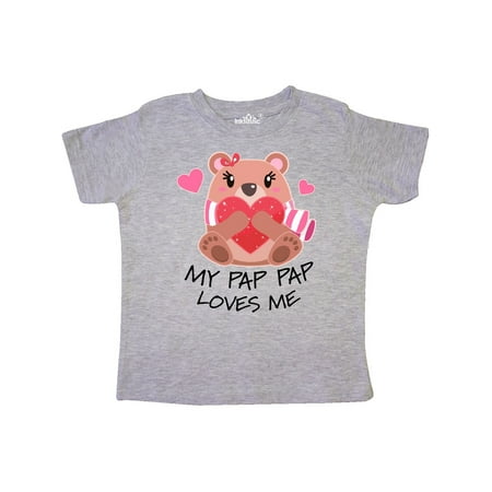 

Inktastic My Pap Pap Loves me- bear and hearts Gift Toddler Boy or Toddler Girl T-Shirt
