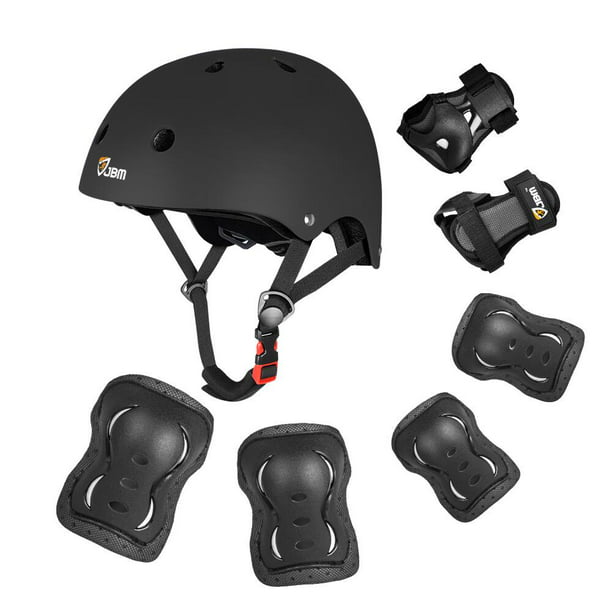 Perfecto Escandaloso personal JBM 7 Pieces Kids Protective Gear Set with Children Skateboard Helmet Kids  Knee Pads and Elbow Pads with Wrist Guards For Cycling Skateboarding Bike  (Black) - Walmart.com