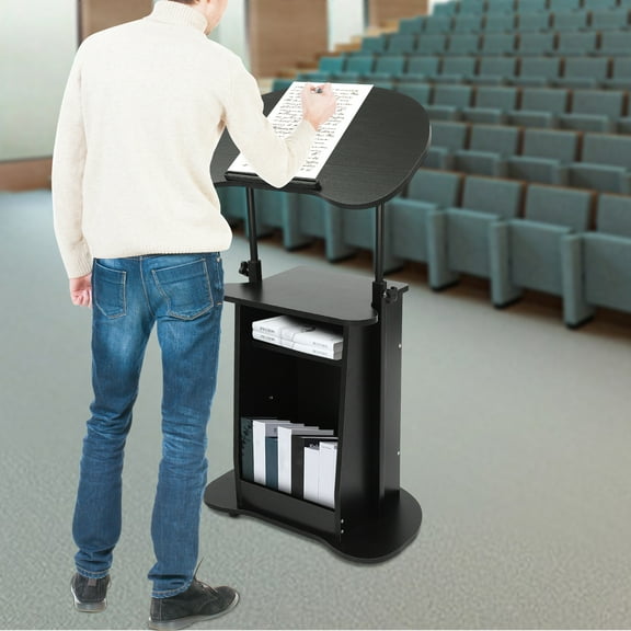 Presentation Stand, Mobile Height Adjustable Church Classroom Lecture, Portable Presentation Stand, Standing Laptop Cart