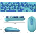 thumbnail image 2 of Wireless Keyboard and Mouse Combo - Full-Sized Colorful Typewriter Keyboard with Round Keycaps, 2.4G Cute Mouse, Silent Plug & Play Wireless Connectivity, 2 of 8