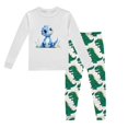 thumbnail image 2 of Pyjamas pour Garçons Ensemble de Pyjama Imprimé Dinosaure Col Rond Manches Longues Pantalon 2 Pcs Printemps Automne Gris Clair 8 Ans-9 Ans, 2 of 5