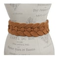 thumbnail image 3 of Women's 3" Wide Cow Suede Round Disc Braided Waist Belt with Round Buckle, 3 of 4
