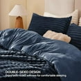 thumbnail image 5 of Fleece Full Comforter Set -Super Soft & Warm Fluffy Navy Blue Bedding, Luxury Fuzzy Heavy Bed Set for Winter with 2 Pillow Cases, 5 of 6