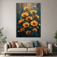 thumbnail image 6 of Mudket Orange Yellow Daisy Flower Canvas Wall Art, Abstract Floral Wall Decor, Modern Botanical Pictures for Living Room Bedroom, Framed Ready to Hang - 12"L x 8"W, 6 of 10