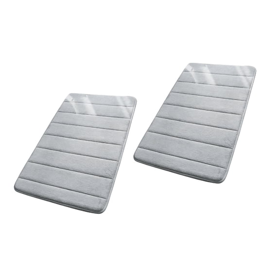 AOOOWER Set Of 2 Bathroom Mats Shower Floor Rugs Memory Foam Bath Mat Machine Washable