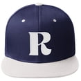 thumbnail image 2 of Daxton Classic Snapback Hat 3D Capital Alphabet Letters Flat Bill Visor Cap, Navy White Hat White Letter R, 2 of 3