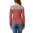 thumbnail image 3 of MODA NOVA Junior's Contrast Color Long Sleeve Striped T-Shirt, 3 of 6