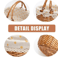 thumbnail image 5 of Wicker Picnic Basket with Double Folding Handles,Willow Picnic Hamper,Natural Hand Woven Easter Basket,Easter Eggs and Candy Basket,Bath Toy and Kids Toy Storage,Gift Packing Basket.Yellow, 5 of 6