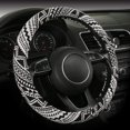 thumbnail image 1 of Baja Steering Wheel Cover,Boho Blanket Cloth,Mayan Style,Breathable,Universal 15 Inch,Black (S-004), 1 of 7