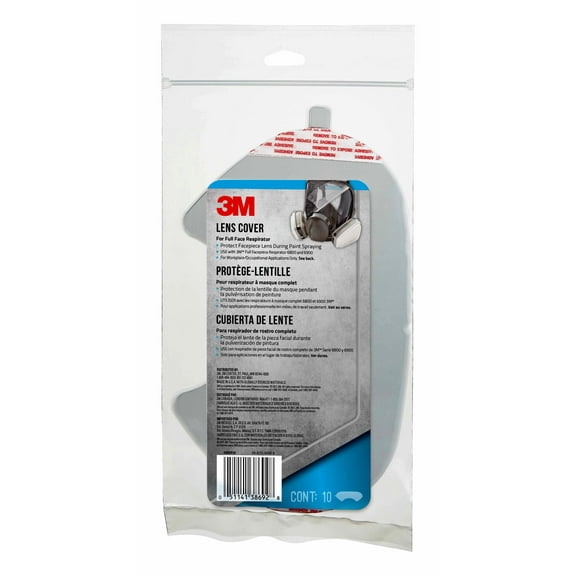 3M Lens Covers for Full Face Respirator, 10 Pack, for use with 3M Full Facepiece Respirator 6800 and 6900