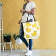 thumbnail image 4 of FORMRS Womens Canvas Tote Bag with Zipper Inner Pocket Shoulder Handbag, Yellow Rubber Ducks, 4 of 7