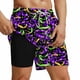 thumbnail image 1 of Ceisia Men's Relaxed Fit Mardi Gras Streamer Swim Trunks | Double-Layer Quick-Dry Beach Shorts | Elastic Waist Party Shorts Gift, 1 of 5