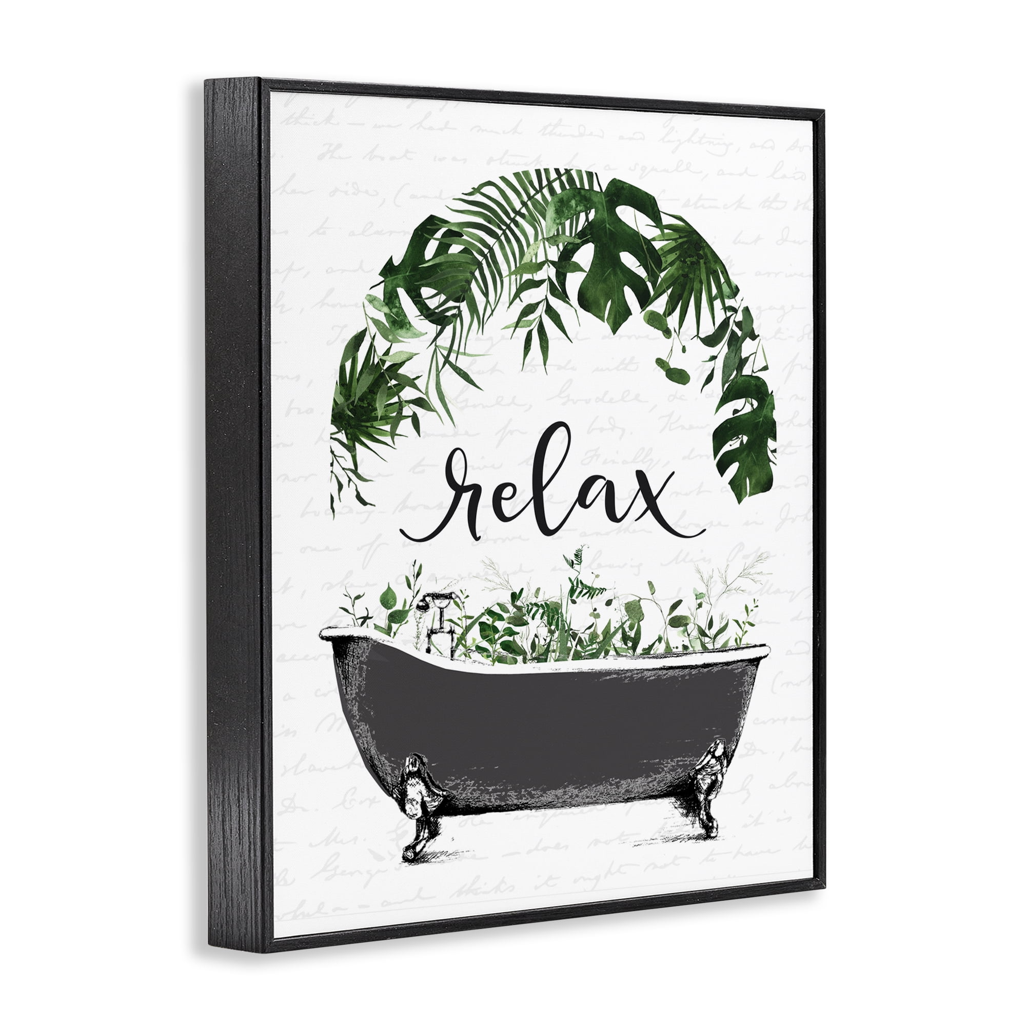 Tropical Bath Relax Black Framed Giclee Art, design by Lettered and Lined