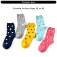 thumbnail image 5 of Huhudde 5 Pairs Women's Funny Animal Themed Socks Cotton Multicolored Cartoon Panda Cats Print Middle Calf Socks Hosiery, 5 of 10