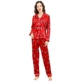 thumbnail image 1 of Conjunto de Pijama Gibobby Mujer Estampado de Caramelo y Muñeco de Nieve Rojo XL, 1 of 5