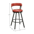 thumbnail image 3 of Lexicon Appert Metal Swivel Pub Height Chair in Mottled Silver/Red (Set of 2), 3 of 5