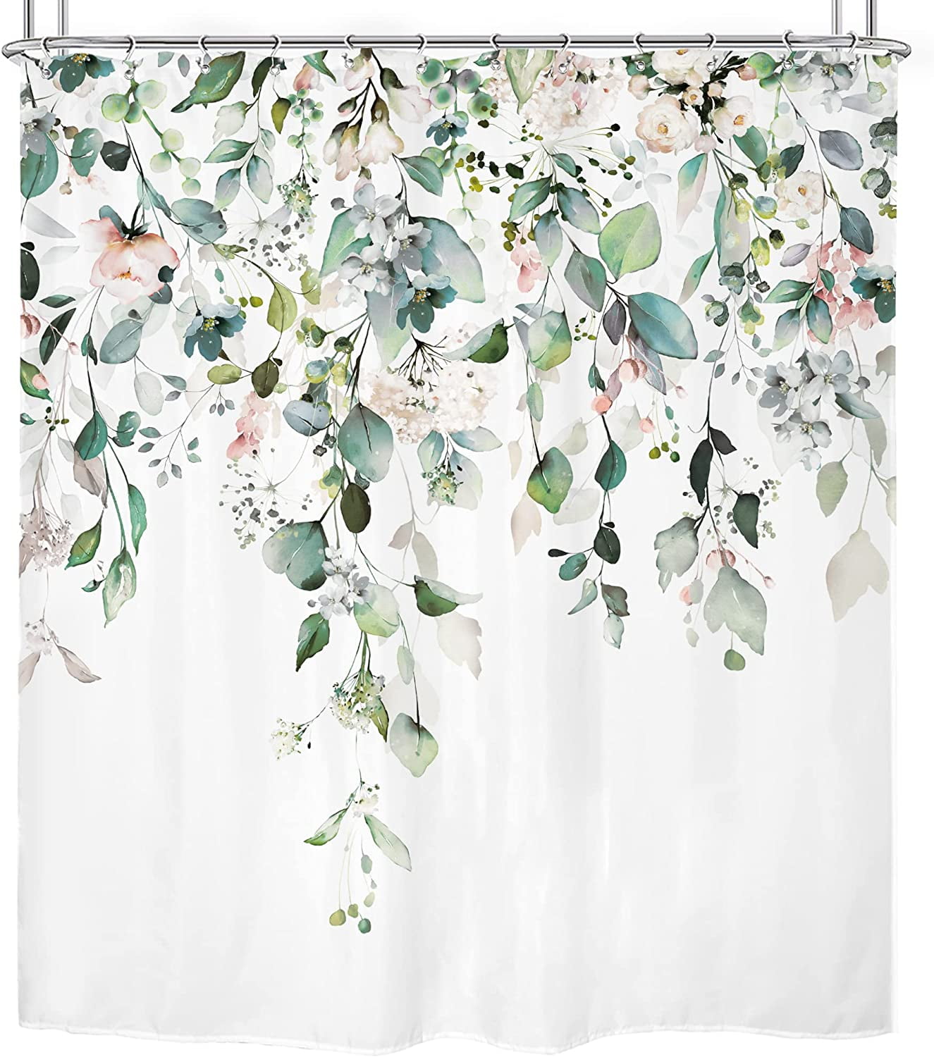 Watercolor Floral Shower Curtain 72x72 Inches – Hand-Painted Flower Print For Vintage Or Modern Bathrooms