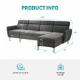 thumbnail image 4 of ZAFLY Sectional Sofa Sets for Living Room, Linen Fabric Sofa with Metal legs, 2 Piece Sofas and Couches Sets - Dark Grey, 4 of 6
