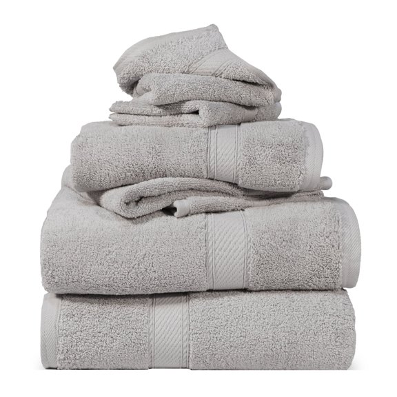 Superior Egyptian Cotton Heavyweight 6-Piece Towel Set, Silver