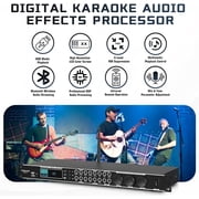 Karaoke Processor System, Digital Pre-Stage Effector Vocal Effects Preamp KTV Mixer Equalizer with 4-level FBX, Anti-Howling Microphone Sound Audio Processor w/ Bluetooth Optical Audio Input