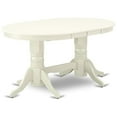 thumbnail image 7 of HomeStock 7 Piece Kitchen Table & Chairs Set Consist of an Oval Dining Table with Leaf and 6 Gray Linen Fabric Upholstered Chairs, 40x76 Inch, Linen White, 7 of 7