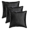 thumbnail image 5 of The HomeCentric Decorative Black 22"x22" (55x55 cm) Throw Pillows, Faux leather Textured, Basket Weave, Solid, Metallic Throw Pillows For Couch, Solid Pattern Modern Style - Tanner Black, 5 of 5