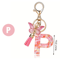 thumbnail image 2 of P Style Letter Keychain Cute Initial Letter Keychain Handle Pendant, 2 of 8