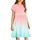 thumbnail image 5 of Odeerbi Niñas Verano A-Line Vestido Gradiente Swing Vestido Niños Manga Corta Stretchy Dress, 5 of 7
