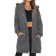 thumbnail image 2 of Sudadera con Capucha y Cremallera para Mujer, Estilo Oversize, de Forro , Larga, Informal, para Otoño, con Bolsillo Gris Oscuro M, 2 of 9