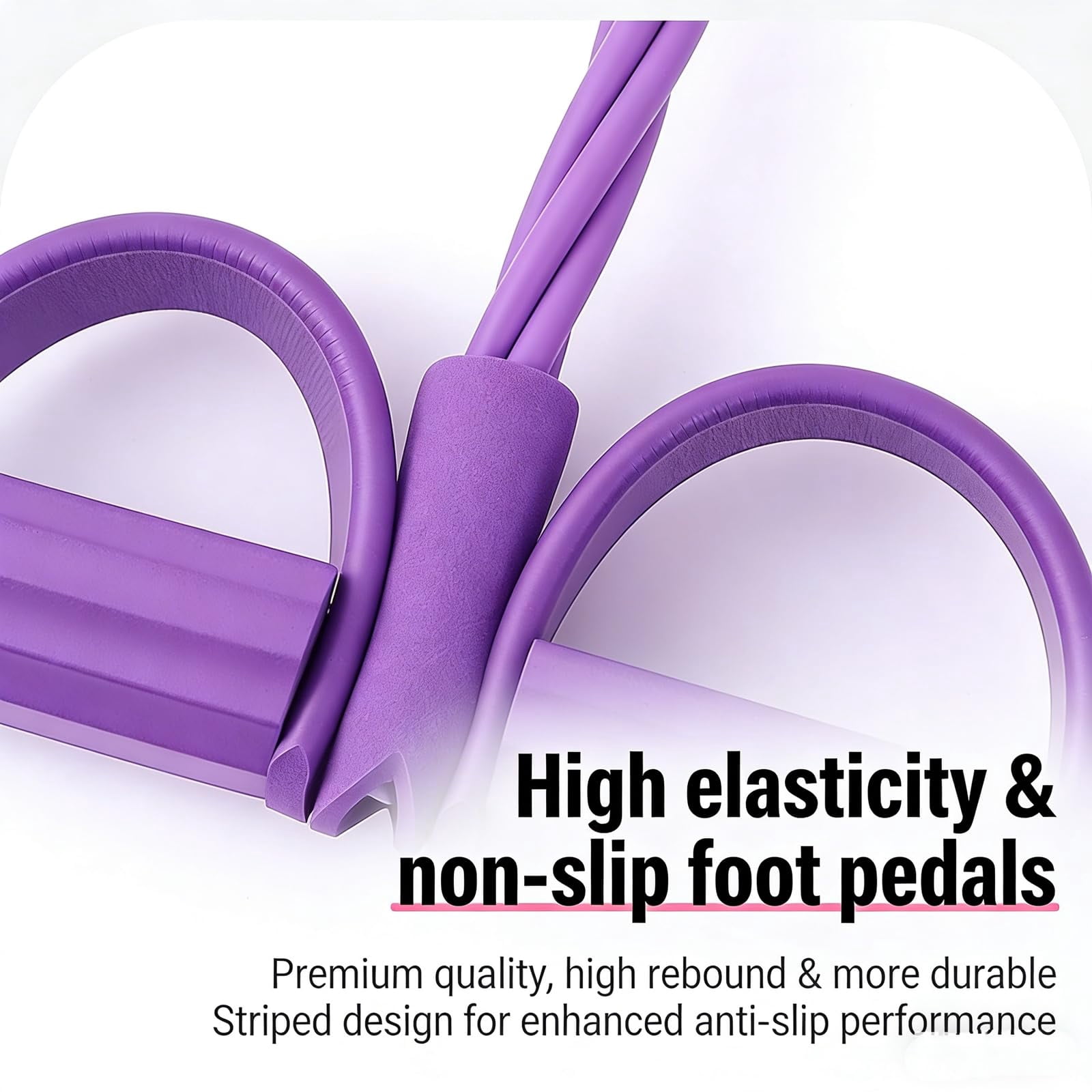 Fitness Resistance Bands with Foot Pedals, 8 Tube Pedal Resistance Device, Fashion Puller Exercise Equipment, Pedal Resistance Band with Handle