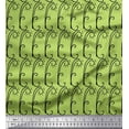 thumbnail image 1 of Soimoi Green Silk Fabric Tendril & Abstract Print Fabric by the Yard 42 Inch Wide, 1 of 5