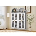 thumbnail image 3 of EastVita 73 Inch Arched Metal Storage Cabinet with Glass Door2 Adjustable Shelves White, 3 of 8