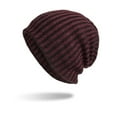thumbnail image 2 of WTXUE Beanie, Hat Ski Plus Unisex Hat Stripe Velvet Warmth Outdoor Cycling Hood Hat Winter Baseball Caps, Wine, 2 of 4