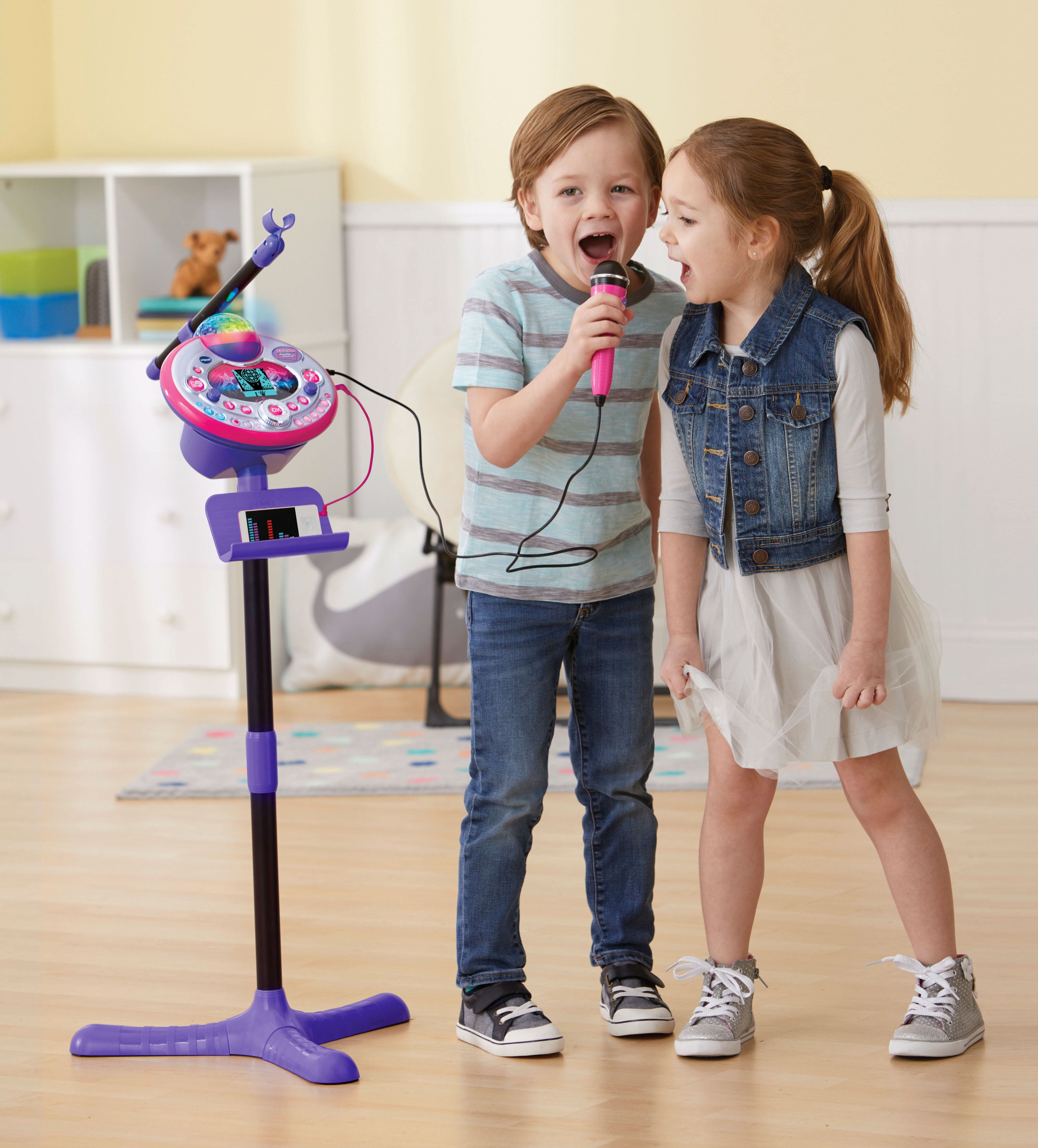  VTech Kidi Star Auxiliary Voice Changer Karaoke Machine,  Pink/Purple : Toys & Games