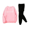 thumbnail image 1 of Akiihool Two Piece Sweatpant Outfit Men's Casual 2 Piece Outfits Long Sleeve Shirt and Sweatsuits Set (Pink,XXL), 1 of 5