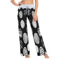 thumbnail image 2 of Women's Long Sleep Pants Home Pants Sleep Pants Wide-Leg Pants Design Elastic Fabric Casual Pants XL Fringe Circle, 2 of 7