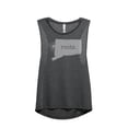 thumbnail image 1 of Thread Tank Home Roots State Connecticut CT Women's Sleeveless Muscle Tank Top Charcoal Small, 1 of 4