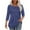 Blue, variant on UYISJ Women's Tops Crew Neck Three Quarter Length Sleeve Blouses Dressy Casual Spring Fall Outfits Pleated Front T Shirts Curved Hem Blue XL