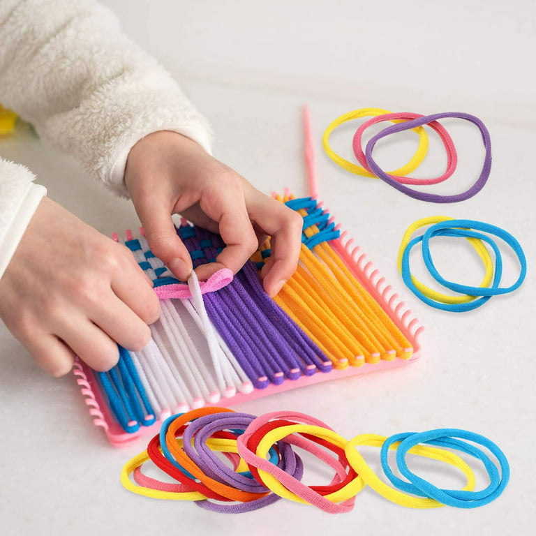  Zerodeko 384 Pcs Elastic Braided Rope Elastic Potholder Loom  Bands Potholder Loom Kit for Kids DIY Crafts Supplies Pez Refill Weaving  Kit DIY Arts Supplies Ring Puzzle Child Acrylic