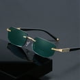 thumbnail image 5 of 3 Pairs of Square Rimless Reading Glasses Blue-Green Tinted Sunglasses Blue Light Blocking Readers UV, 5 of 7