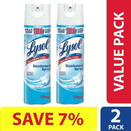 Lysol Disinfectant Spray, Crisp Linen, 38oz (2X19oz)